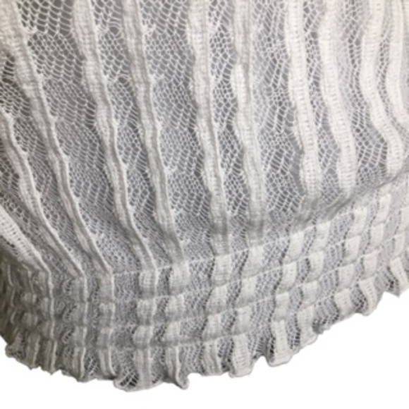 Peck & Peck Short Sleeve Elastic Bottom Square Neck Netted Top Size L - Picture 4 of 6